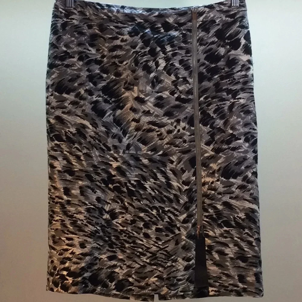 Talbots Gray, Black&White Pencil Skirt Side Zipper - Picture 2 of 8